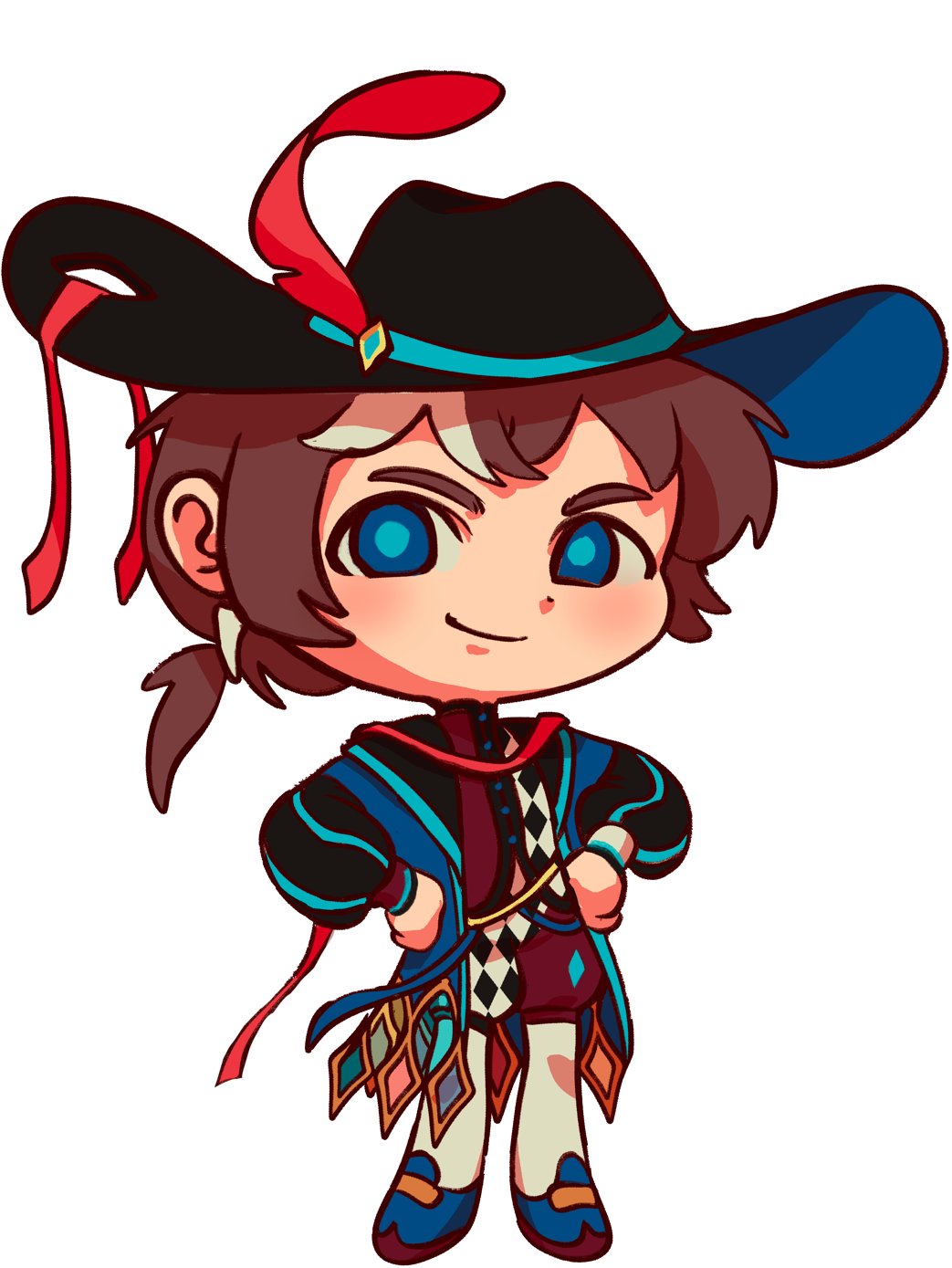 Chibi kuvitus Traconin Konrad maskottihahmosta