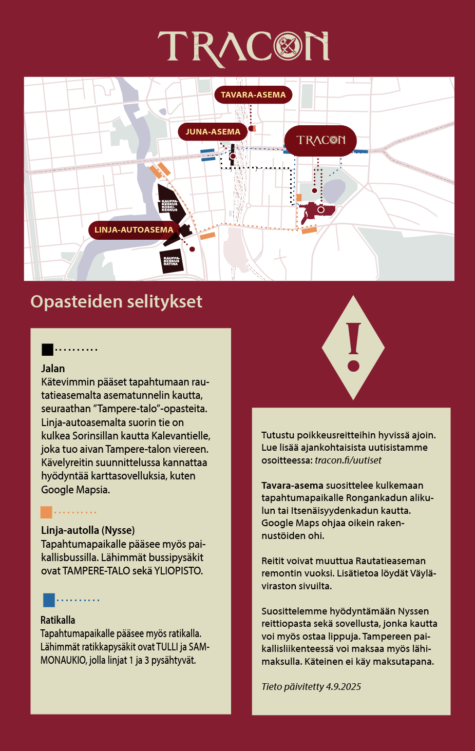 Kuva poikkeustreiteistä Rautatieasema remontin vuoksi